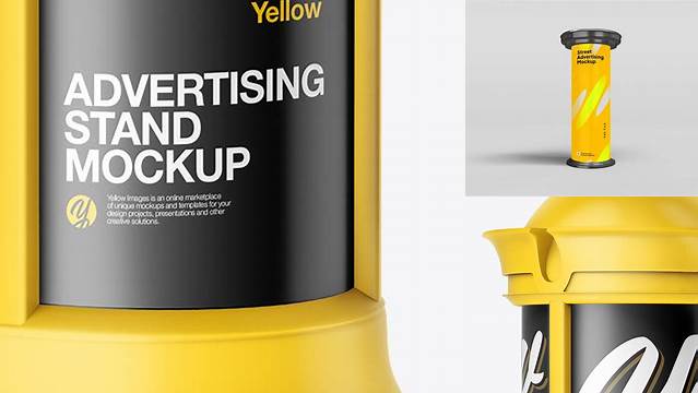 700+ Round Matte Street Advertising Column PSD MockupHalf Side View Unique High-Resolution PSD