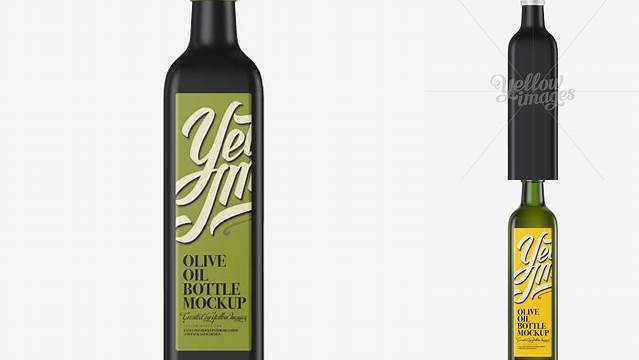 7000+ 0.75L Black Glass Olive Oil Bottle PSD Mockup Premium Free Graphic Resource