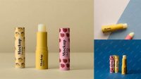 7001+ Matte Lip Balm PSD Mockup Customizable PSD Templates