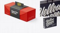 7002+ Matte Carton Box With Handle PSD Mockup Half Side View High-Angle Shot Fully Customizable Photoshop Freebie