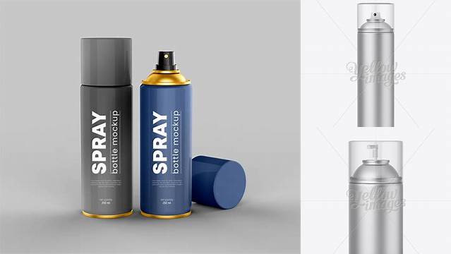 7003+ Aluminum Sprayer with Clear Cap PSD Mockup Versatile PSD Mockup File