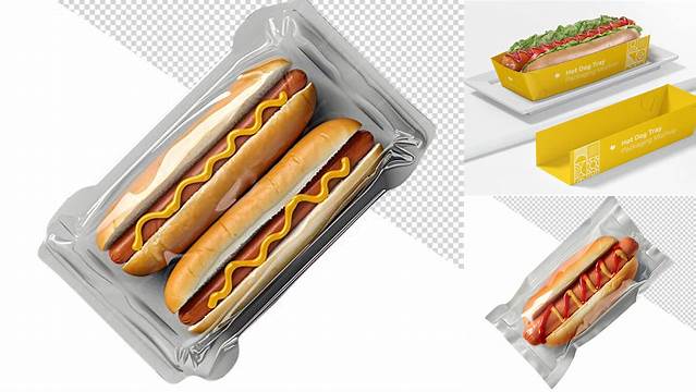 7003+ Hot Dog Packaging Mockup Free PSD