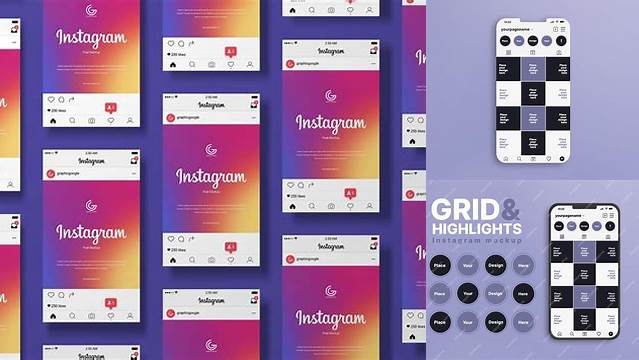 7004+ Instagram Grid Mockup Include TIFF