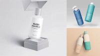 7007+ Plastic Cosmetic Bottle PSD Mockup Front View Free Mockup PSD Template