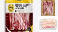 701+ Vacuum Tray with Sliced Bacon Mock-up Free Downloadable Graphic Resource