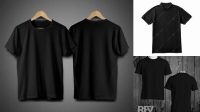 7010+ Mockup Kaos Polos Hitam Digital Download