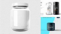 7014+ Matte Metallic Plastic Jar PSD Mockup Premium Quality PSD Freebie