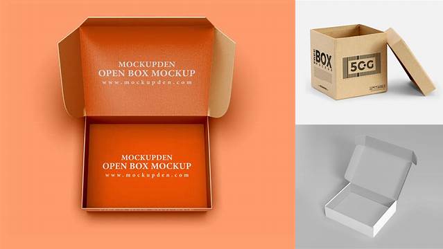 7016+ Opened Textured Box PSD Mockup Exclusive Layered PSD Mockup