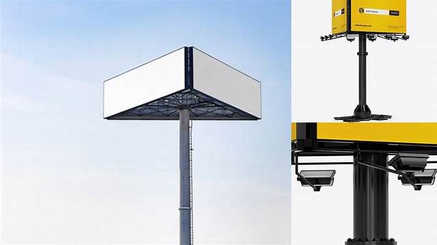 7023+ Triple Billboard PSD Mockup Half Side View Versatile Photoshop File