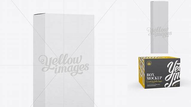 7024+ 150ml Paper Box PSD Mockup 25° Angle Front View Eye-Level Shot Download Free Premium Design PSD