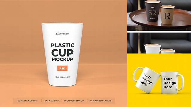 7024+ Matte Cup PSD Mockup Creative Layered Design File