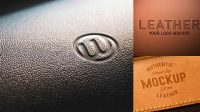 7025+ Leather Logo Mockup Smart Object Free Photoshop File