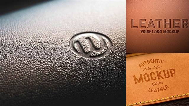 7025+ Leather Logo Mockup Smart Object Free Photoshop File