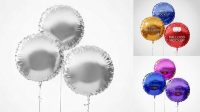 7027+ Glossy Round Foil Balloon PSD Mockup Editable Photoshop File