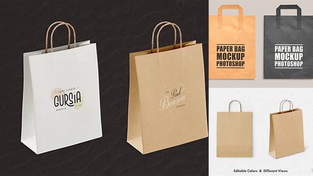 703+ Kraft Paper Bag With Window Mockup Free Free PSD Mockup Resource