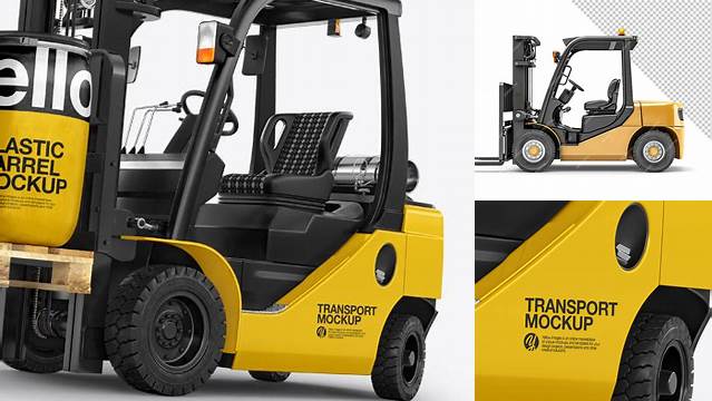 7031+ Forklift PSD Mockup Left Half Side View Professional Graphic PSD Download