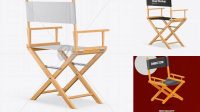 7031+ Wooden Director's Chair PSD Mockup Modern and Unique Freebie PSD