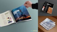 7034+ Opened Textured Magazine PSD Mockup Free Graphic Design Mockup File