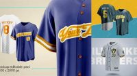 7035+ Baseball Jersey Mockup Free Free PSD