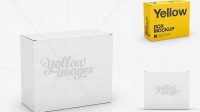 7038+ Small White Cardboard Box PSD Mockup 25° Angle Front View Eye-Level Shot Unique Free Photoshop Files