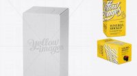 7039+ White Paper Wine Box PSD Mockup 25° Angle High-Angle Shot Fully Layered PSD Freebie