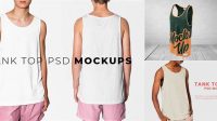 704+ Tank Top PSD Mockup Back View Advanced Editable PSD