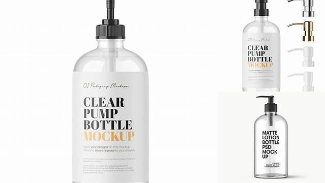 7041+ Clear Bottle with Liquid Soap PSD Mockup PSD for Creative Projects