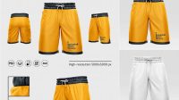 7041+ Men’s Basketball Shorts PSD Mockup Front Half Side View Premium Free Mockup PSD