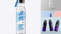 7044+ Matte Plastic Reusable Water Bottle PSD Mockup Smart Object PSD Free Resource