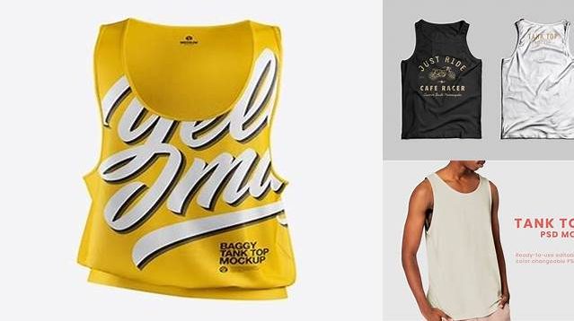 7045+ Baggy Tank Top PSD Mockup Front View Download Free PSD