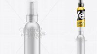 7047+ Cosmetic Bottle with Treatment Pump and Clear Styrene Hood PSD Mockup High-Resolution Graphic