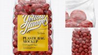 7052+ Clear Plastic Bag With Red Chocolate Dragee PSD Mockup Custom Graphic Resource Free Download