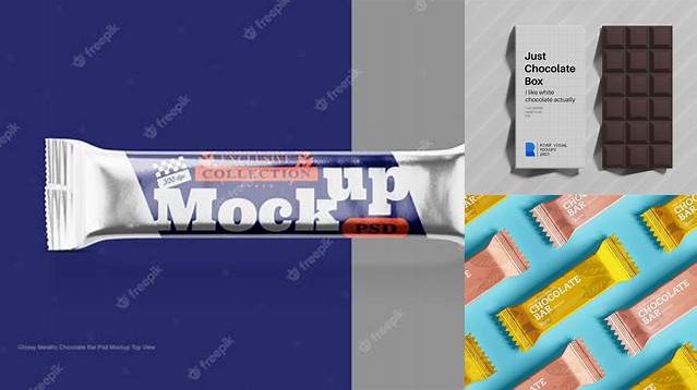 7053+ Metallic Chocolate Bar PSD Mockup Top View Customizable Design Files