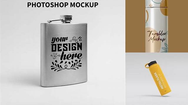 7053+ Steel Flask PSD Mockup Back View Unique and Editable PSD