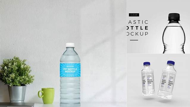 7056+ Clear PET Bottle With Red Gel PSD Mockup Fully Editable Photoshop PSD Free Download