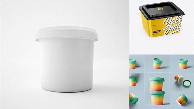 706+ Glossy Plastic Tub PSD Mockup Free PSD