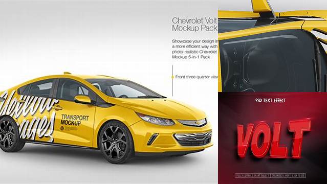 7062+ Chevrolet Volt PSD Mockup Front View Fully Layered PSD Freebie