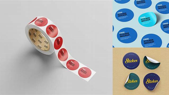 7067+ Round Sticker Mockup Free PSD Free Download