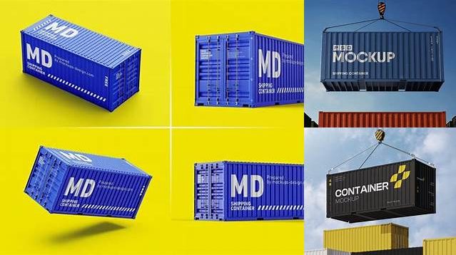 7069+ 40F Shipping Container PSD Mockup Side View Download Professional PSD