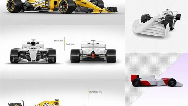 707+ Formula One Car PSD Mockup Top View Smart Layer PSD