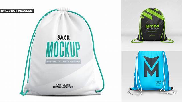 7072+ Gym Sack PSD Mockup Half Side View High-End Creative PSD Template