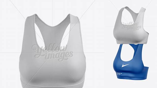 7072+ Women's Fitness Top PSD Mockup Front View Modern PSD Templates