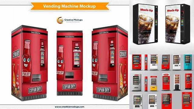 7073+ Vending Machine Mock Up Modern Free PSD Template