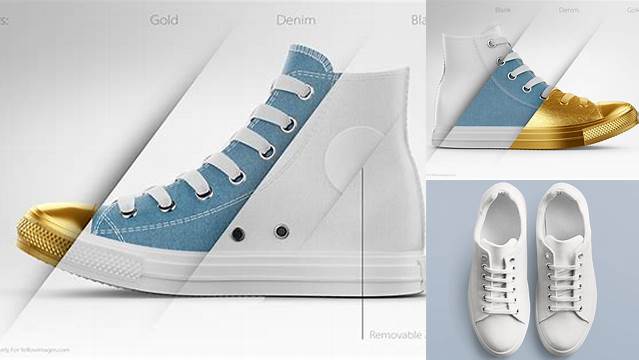 7077+ High-Top Canvas Sneaker PSD Mockup Side View Premium Quality PSD Freebie