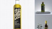 7079+ 0.75L Clear Glass Olive Oil Bottle PSD Mockup Creative Layered Mockup Freebie