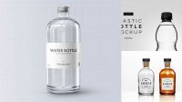 7086+ Clear Bottle With Dark Drink PSD Mockup Elegant Free Template