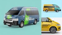 7087+ Minibus PSD Mockup Half Side view Free PSD for Creatives