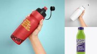 7089+ Matte PET Bottle With Sport Cap PSD Mockup Download Premium Free PSD