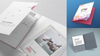 7091+ Matte Folder with Papers PSD Mockup Advanced and Editable PSD Template Free