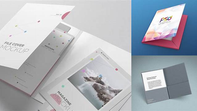 7091+ Matte Folder with Papers PSD Mockup Advanced and Editable PSD Template Free